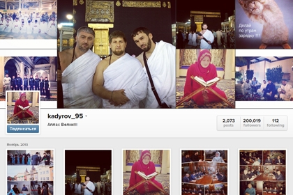 На фотоблог Р. Кадырова в Instagram подписались более 200 тыщ юзеров
