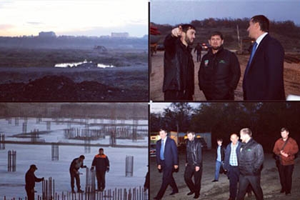 Р. Кадыров проинспектировал строительство на «Грозненском море»