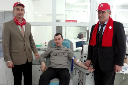 Волонтеры Эстафеты Олимпийского огня стали донорами крови